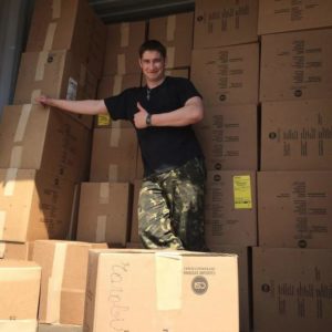 ZUDAK man collecting donations to send to ukraine