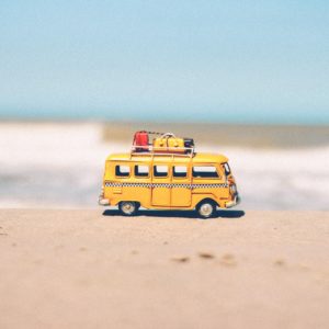 summer adventure image toy van on beach