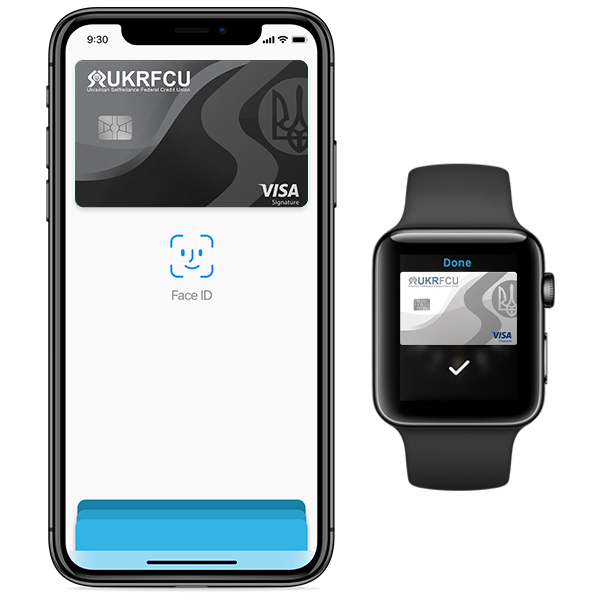 Apple pay example on an iphone and apple watch