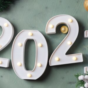 New year festive green background with 2021 number